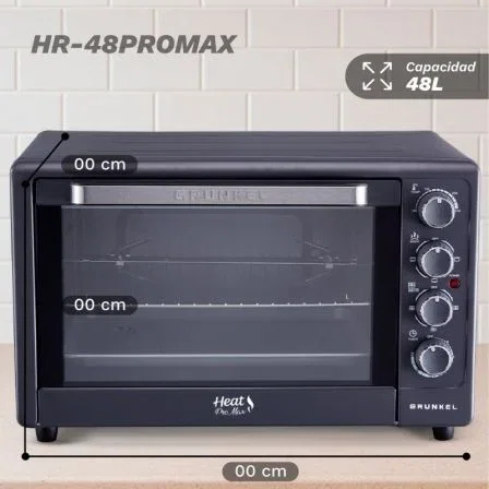 Grunkel HR-48PROMAX Horno Eléctrico de Sobremesa 48L Negro Grunkel HR-48PROMAX Horno Eléctrico de Sobremesa 48L Negro